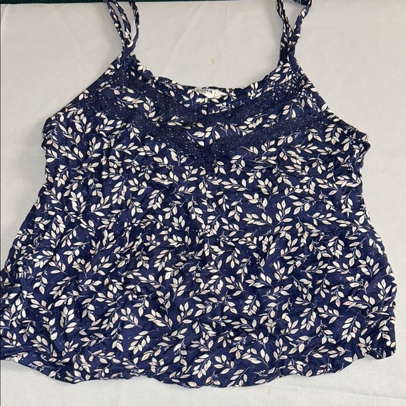 Arizona Jean Company Blue and White Smocked Camisole - Picture 1 of 5